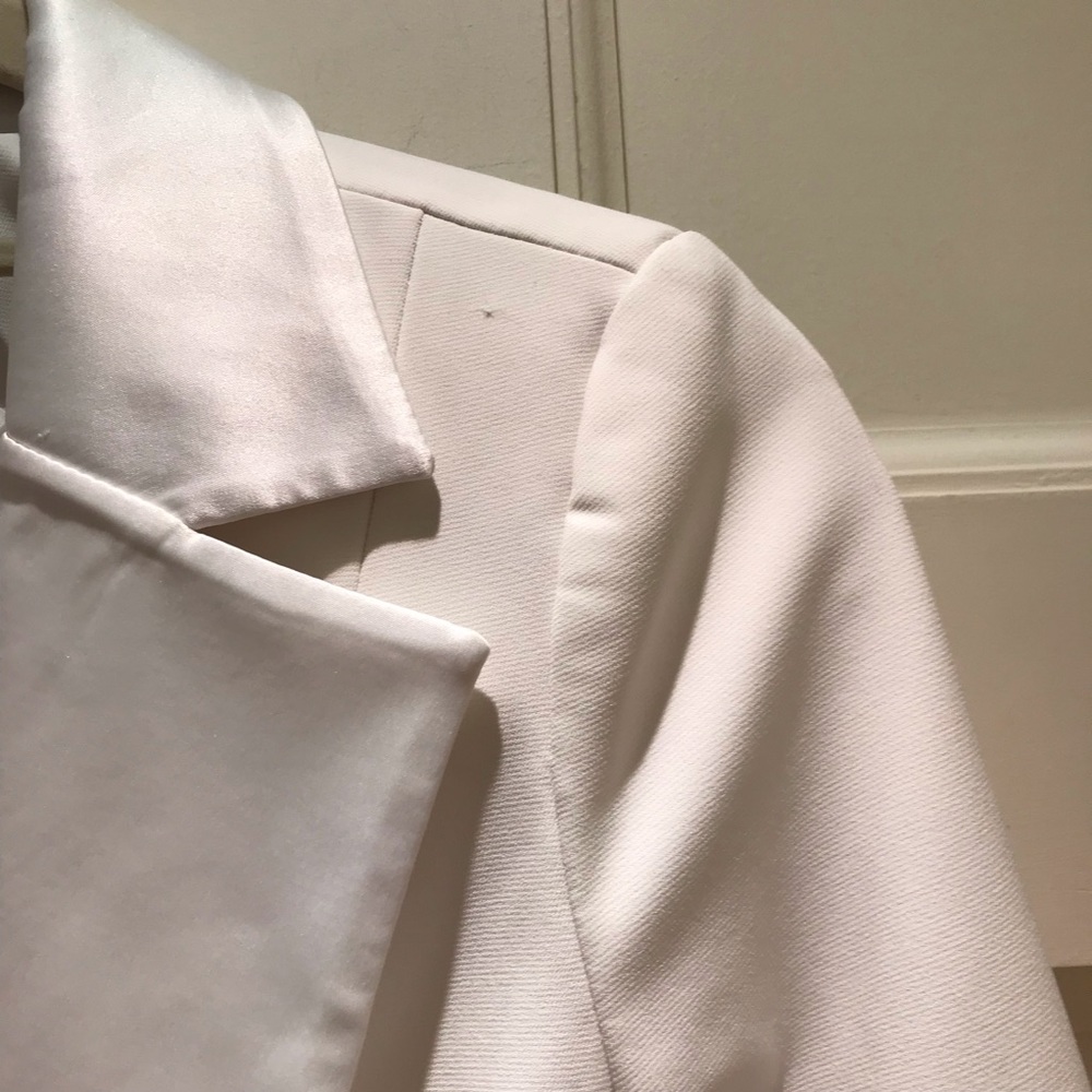 Satin Lapel Double Breasted Blazer Dress Lace S - Picture 5 of 7